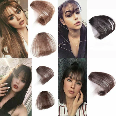 GLAMZA Haarverlängerung Clip In Fransen Pony dünne Frisur gepflegt zarte Front Haarteil