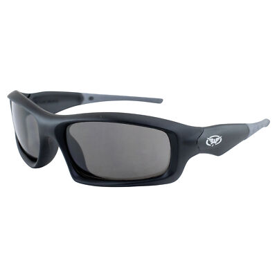 Sunsation 2 Motorcycle Safety Sunglasses Matte Black Frames Smoke Lens ANSI