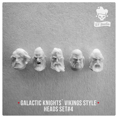Galactic Knights Viking Style Heads Set#4 Artel W Miniatures Character