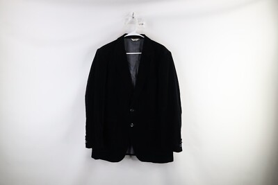 Vintage 60s 70s Rockabilly Mens 42R Velour Velvet Suit Coat Jacket