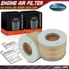 2Pcs Engine Air Filter for Toyota Land Cruiser 1960-1974 1981-1997 Lexus LX450