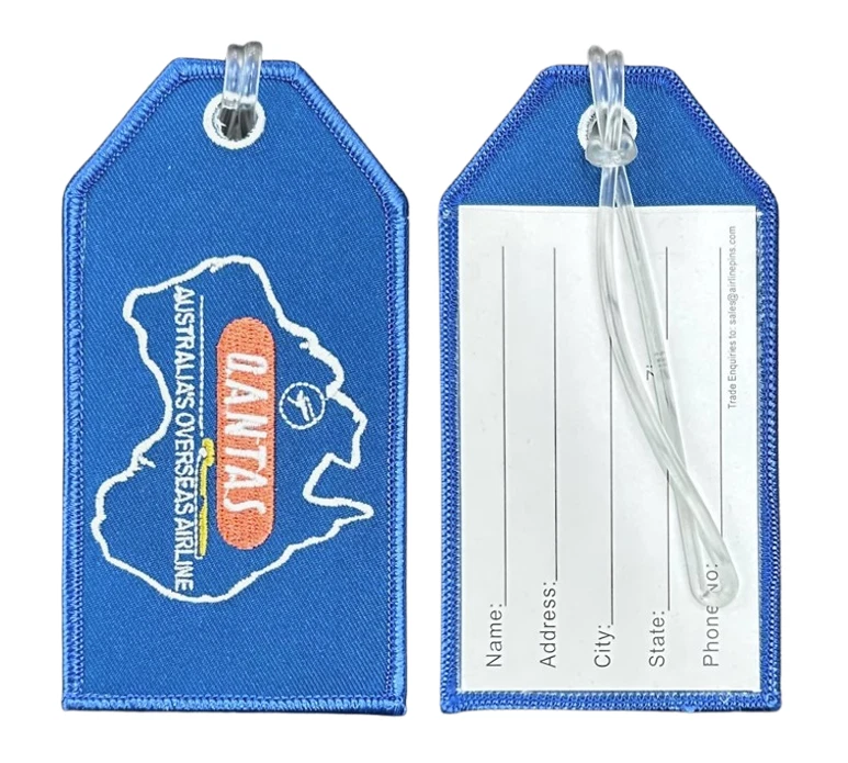 13119 QANTAS AIRWAYS AIRLINE RETRO AVIATION EMBROIDERED LUGGAGE BAG TAG