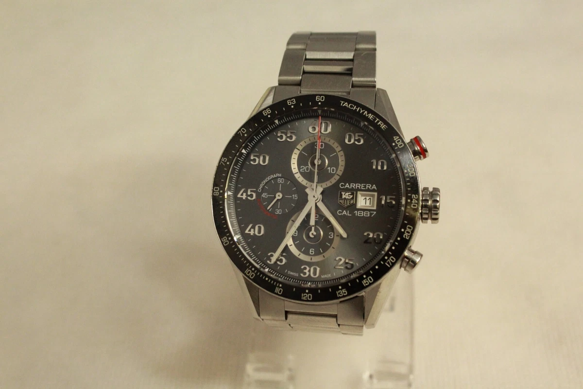 Tag Heuer Mens CAR2A11 Carrera Chronograph Watch Stainless 100m