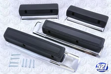 Front Rear Armrest Bases Black Pads Fits 66-70 Charger 67 Coronet RT Satellite