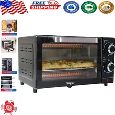 Total Chef 4-Slice Compact Toaster Oven - Natural Convection with Removable Tray