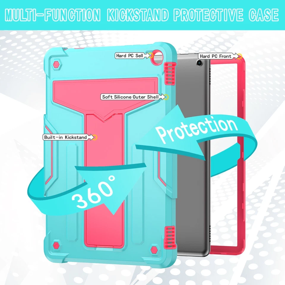 Shockproof Case For Amazon Fire HD 10 10.1" 2023 13th Gen/Glass Screen Protector - Image 4 of 4