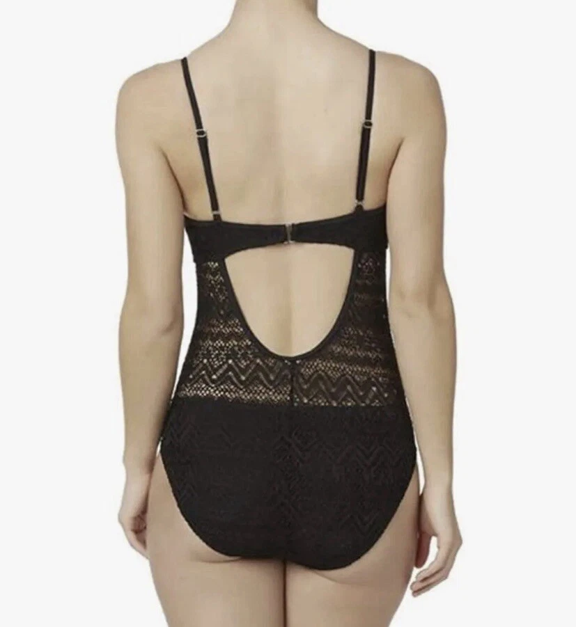 Maiô Bongo Juniors de crochê peça única preto (pequeno) - Imagem 2 de 4