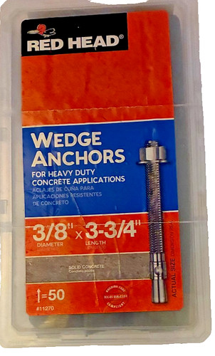 Red Head Wedge Anchors 3/8" x 3-3/4"