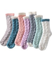 Fuzzy Socks - Women's Fluffy, Cozy Warm Socks for Winter, Slipper Socks 7 Pack