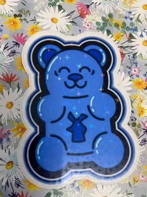 Fan Made Dutch Bros Sticker Blue Gummy Bear Sparkling Sticker