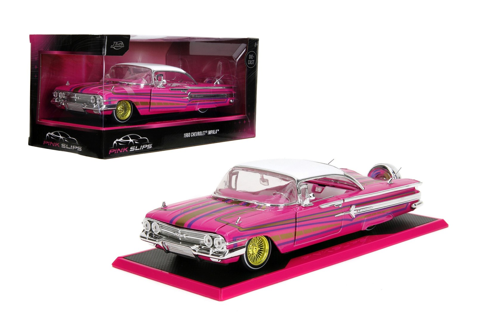 Chevrolet Impala 1960 Low Rider Pink Slips : Modèle Réduit de Collection en Métal
