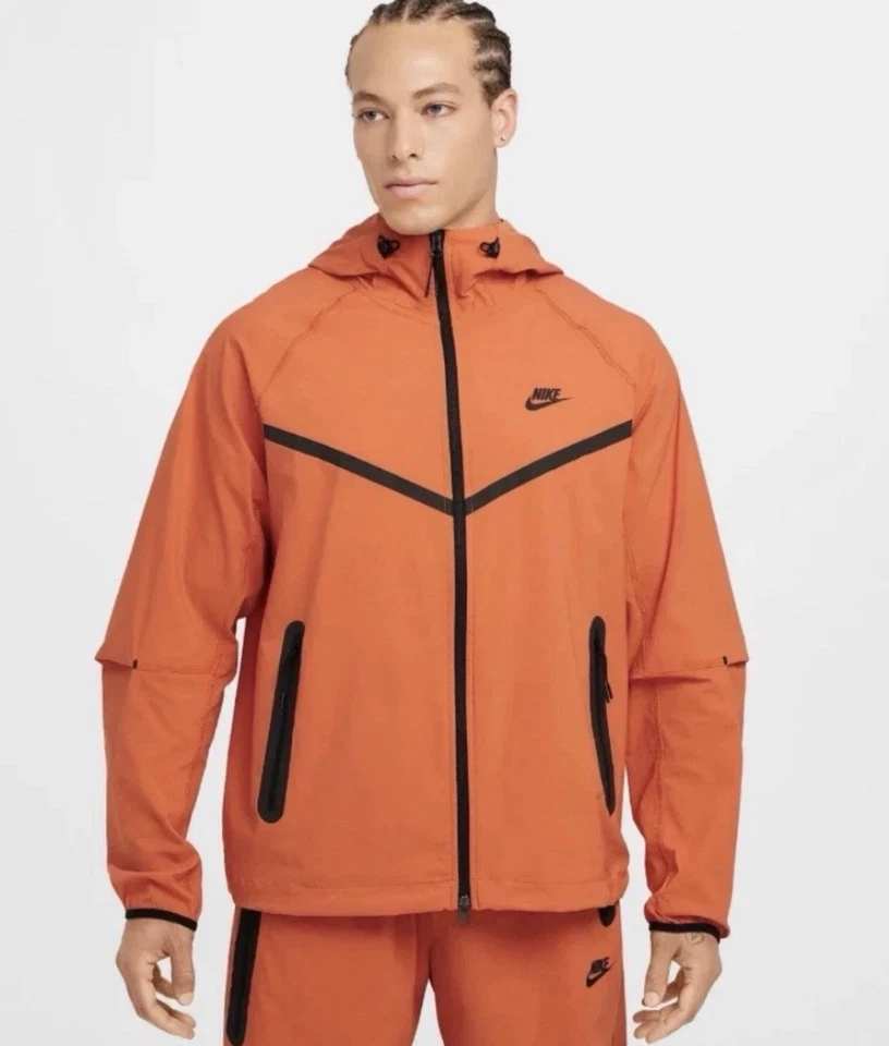耐克 Tech Woven 全拉链风衣夹克男式 L 码 HM7151-846 全新带标签 — 第 2/4 张图片