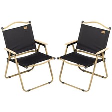 Folding Camping Chairs Set of 2 Lightweight Portable Armchairs for Outdoor Festi