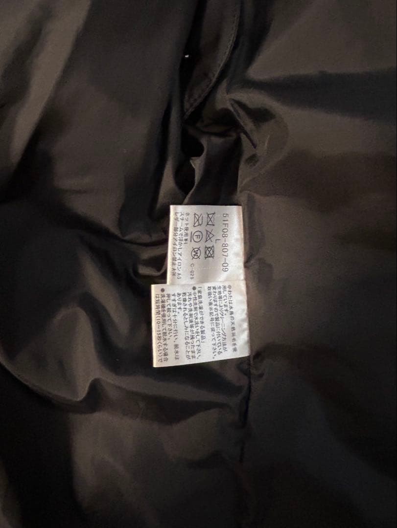 BLACK LABEL Hooded Down Jacket Black Check Lining Men's Outerwear Used thumbnail 4