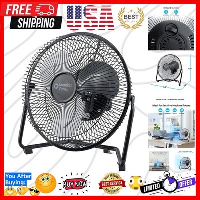 9 inch Cradle Fan, 3 Speed Floor or Table Fan with180 Degree Tilt, Metal Cons...