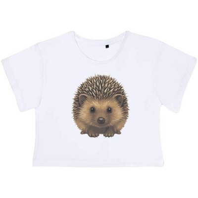 ''Süßer flauschiger Igel mit stacheligem Haar'' Damen Baumwolle Crop Tops (CO056757)