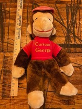 Vintage 1984 Eden Toys Curious George Monkey 16 Plush Stuffed Animal Some fadin