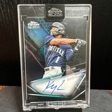 2/99 KYLE LEWIS GREEN REFRACTOR AUTO 2021 Topps Chrome Black #CBA-KL MARINERS !!