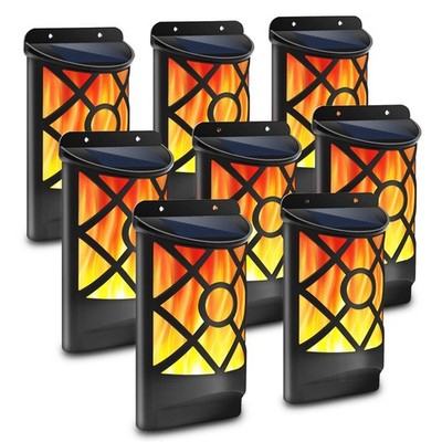 Solar Flame Lights 66 LED Waterproof Flickering Outdoor Lights - Auto On/Off