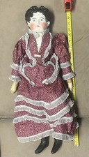 23" Antique German China BIG Head Doll Civil War Era 1850s Black Boots Blue Eyes
