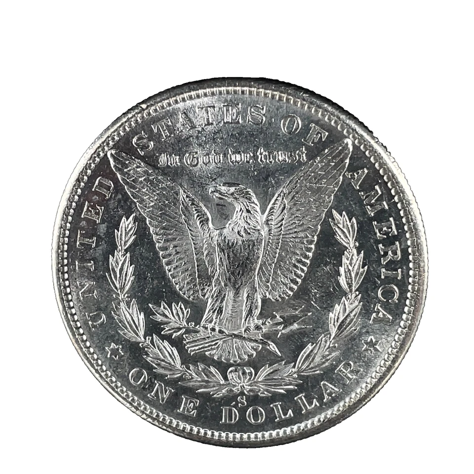 1880 s PL Proof-Like Morgan Dollar GEM BU. 90% Silver $1 U.S Coin # 2345 - Image 2 of 4