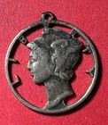 1916-1945 US Mercury SILVER Dime Jewelry "Cut Out" Nice Artistry Old US Coin!