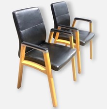 Sven Christiansen Fulcrum Vintage Leather Tilt / Reclining Armchairs Pair 1990s