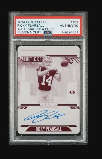 2024 PANINI CONTENDERS #109 RICKY PEARSALL AUTO-MAGENTA PP 1/1