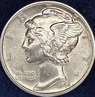1944-P Mercury Silver Dime Ch AU