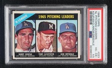 1966 Topps League Leaders Sandy Koufax Tony Cloninger Don Drysdale PSA 4.5 0nr3