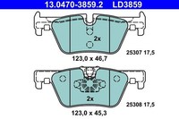 Bremsbelagsatz Scheibenbremse Hinten Ate 130470 38592 FÜR BMW