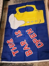 Bar Open Portable Hanging Banner Sign Blue Yellow White Red Promotional