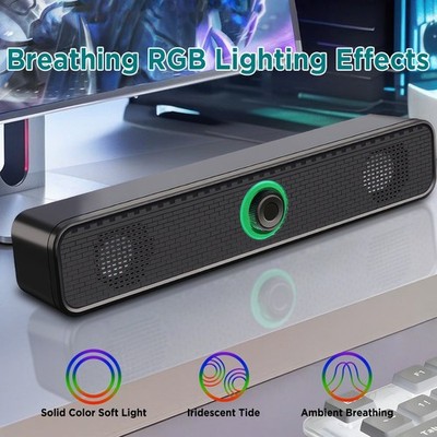 PC Computer Soundbar USB Mini Lautsprecher Stereo Subwoofer Soundbox Musikbox