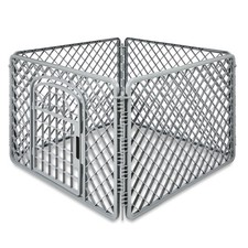 4-Panel Pet Playpen 24  H Dog Fence W/ Door Indoor  Outdoor Use