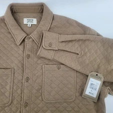 Frye and Co. Quilted Shirt Jacket men's XL Cornstalk Heather Button Down new