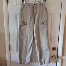 Vintage 90s Y2K L.E.I. Juniors Size 3 Tan Khaki Surplus Cargo Pants Made In USA