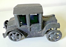 Vintage Black Cast Iron Ford Model T Coupe With Turning Wheels