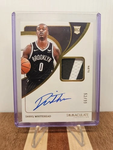 2023 24 Panini Immaculate - Dariq Whitehead - Rookie Patch Autograph RC /99 Nets