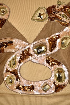 *RARE!* Vtg 1980s ESCADA Jeweled Snake 100% Cotton Pullover Sweater sz 40/10 US