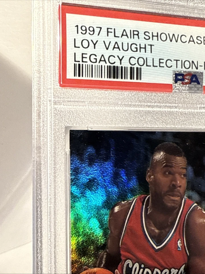 1997-98 Loy Vaught Legacy Collection Flair Showcase Row 2 010/100 PSA 5 - Image 2 of 4