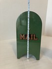 Vintage 1950s Green Pressed Metal Mailbox Coin Bank All-American 9"  Mail Box — photo 8