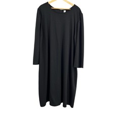 OLD NAVY Black Midi Dress Knit Long Sleeve Keyhole Back Stretch Size 4X Plus