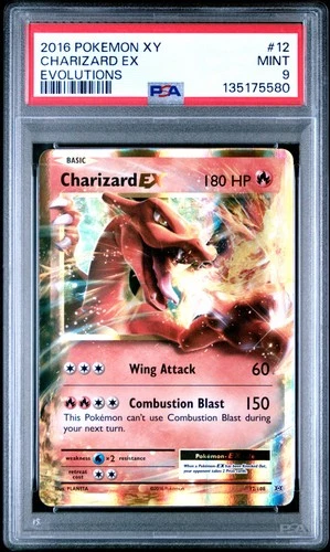 2016 POKEMON XY EVOLUTIONS #12 CHARIZARD EX PSA 9