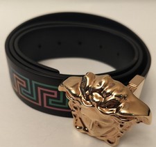 Versace La Medusa Greca Neon Print Belt 'Black/Multicolor' 95/38