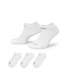 Nike Everyday Plus Cushioned Training No-Show Socks 3 Pair WHITE L