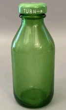 Vintage Schweppes Mini Soda Bottle Green Glass Twist Cap 4.5in Bar Collectible