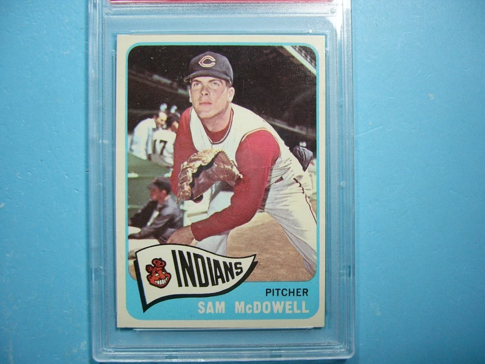 1965 TOPPS MLB BASEBALL CARD #76 SAM MCDOWELL PSA 8 NM/MINT SHARP+ '65 GL - Image 3 of 4