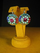 MARIANA EARRINGS RAINBOW MULTICOLOR SWAROVSKI CRYSTALS MOSAIC Gift Christmas