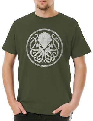 Circle Logo Cthulhu Herren T-Shirt Lovecraft Arkham Horror Miskatonic Dunwich