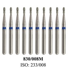 Dental 330 Diamond Bur 830/008M FG Pear Medium Grit Burs High Speed Burr 10Pc/PK